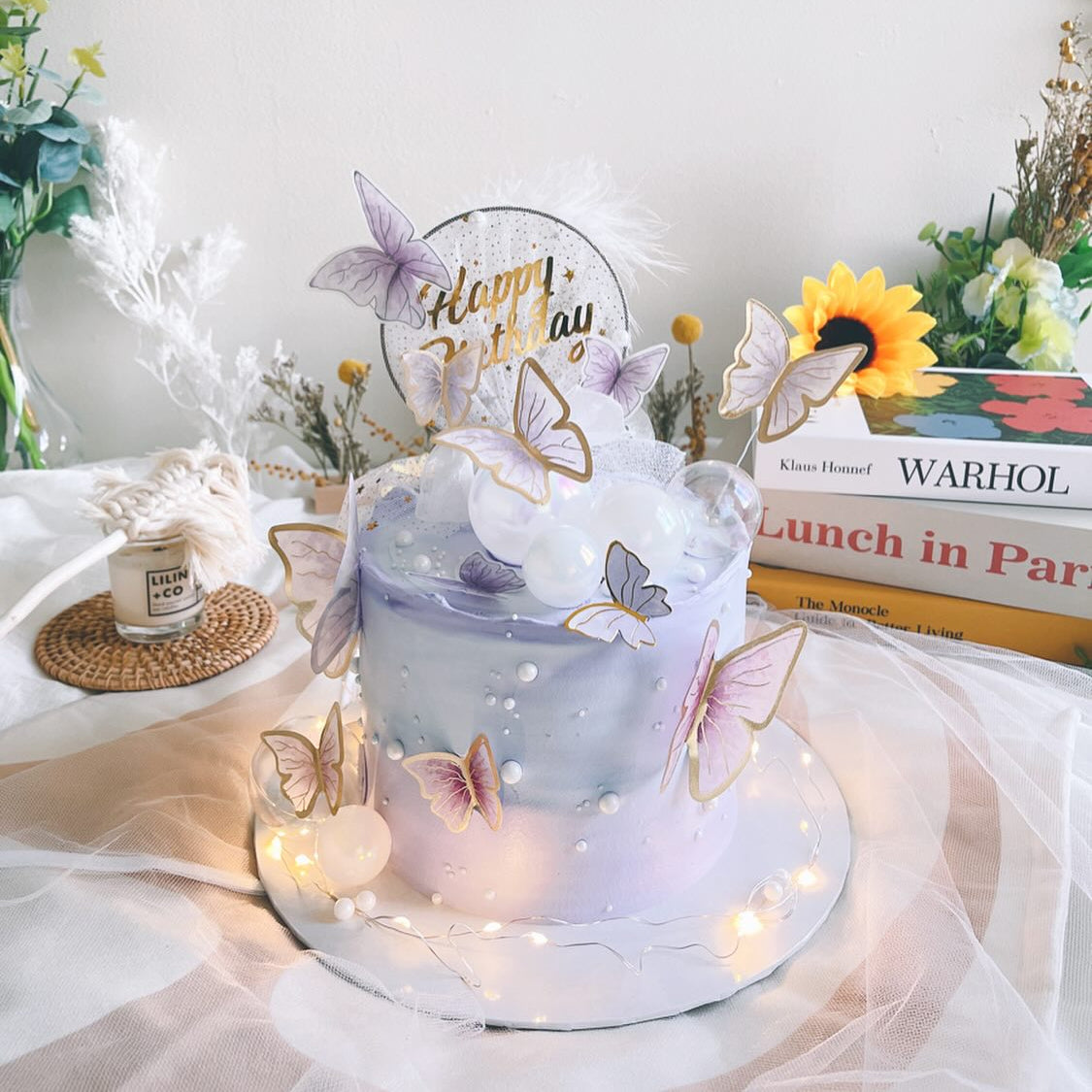Purple butterfly Cake