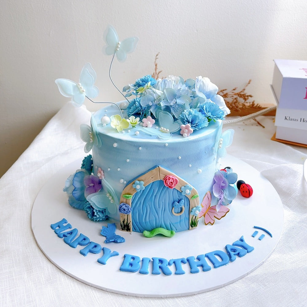 Light Blue Castle Cake