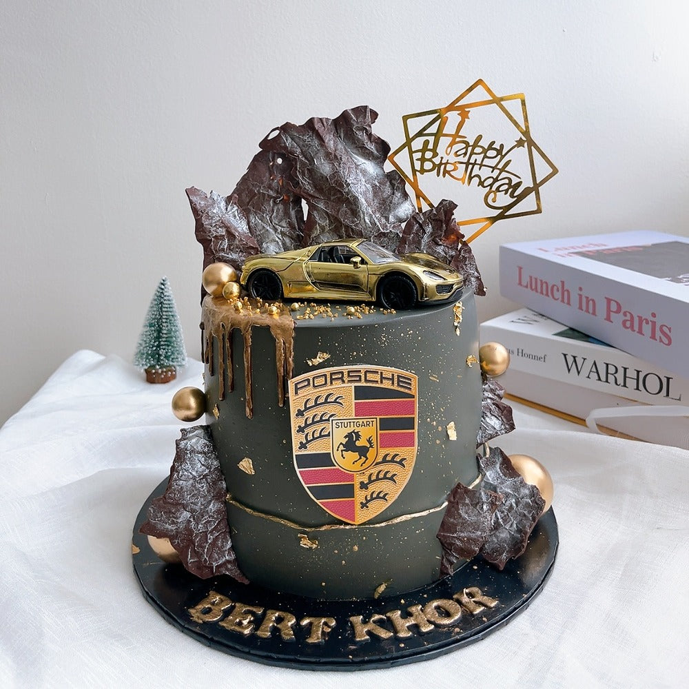 Gold Porsche Cake