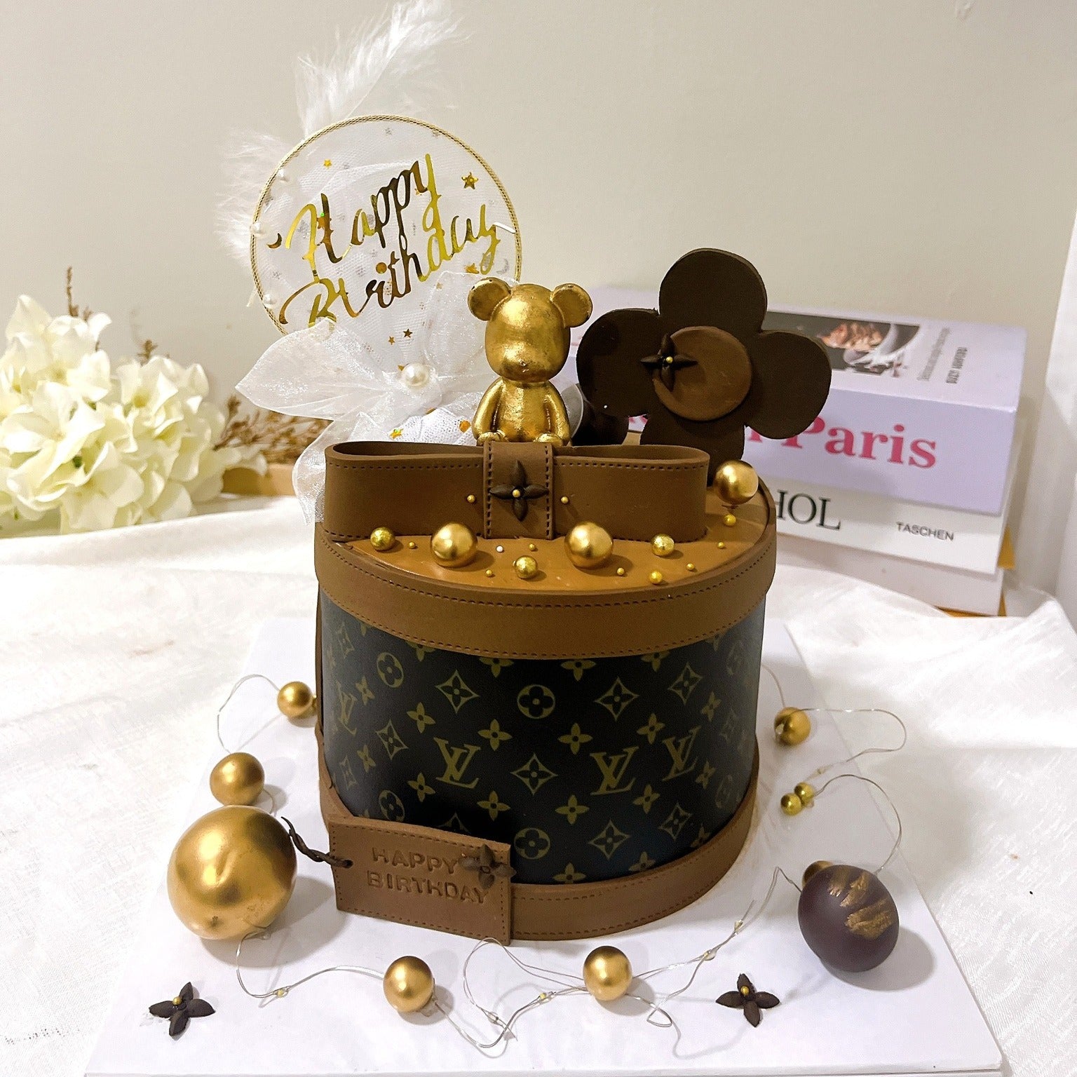 LV Gold Bear Cake