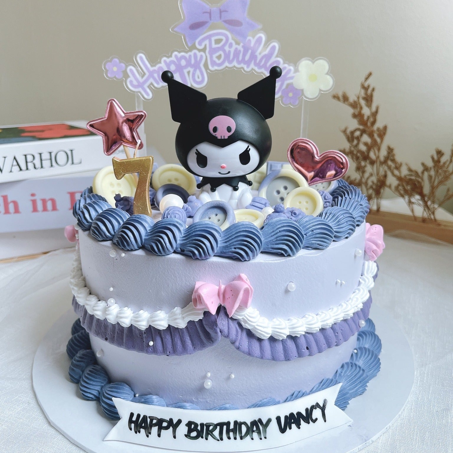 Kuromi Ribbon Cake