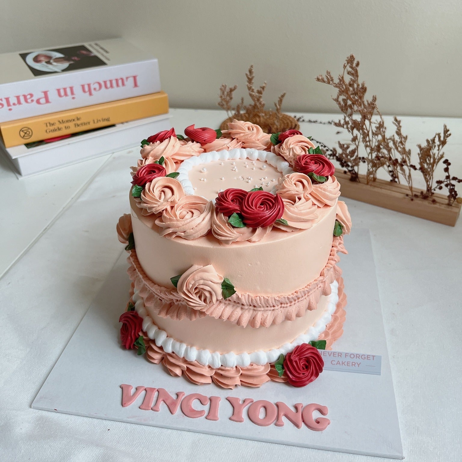 Cream Rose Vintage Cake