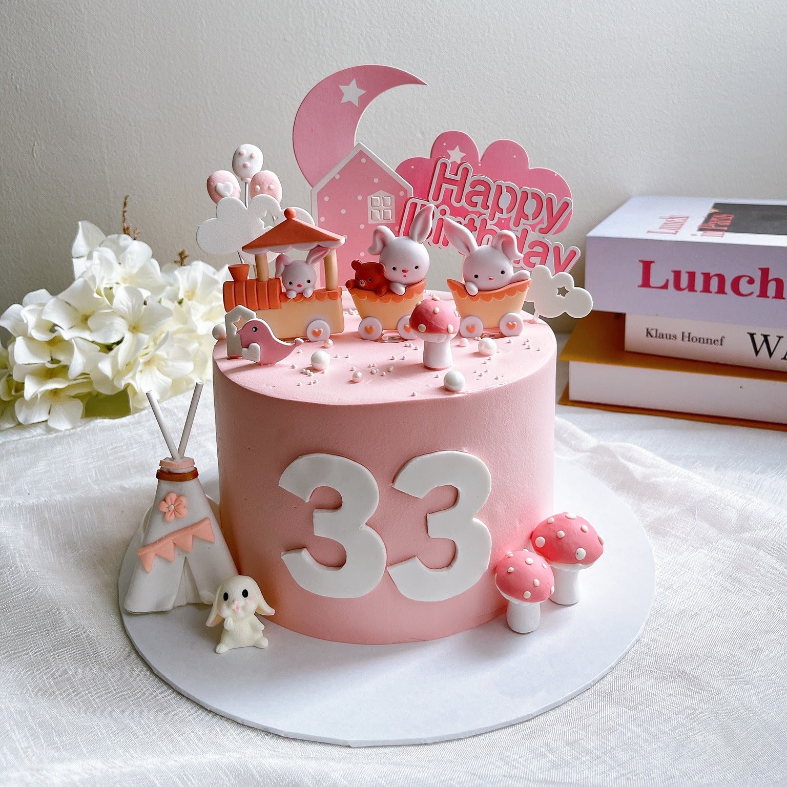 Cute Bunny Train Cake