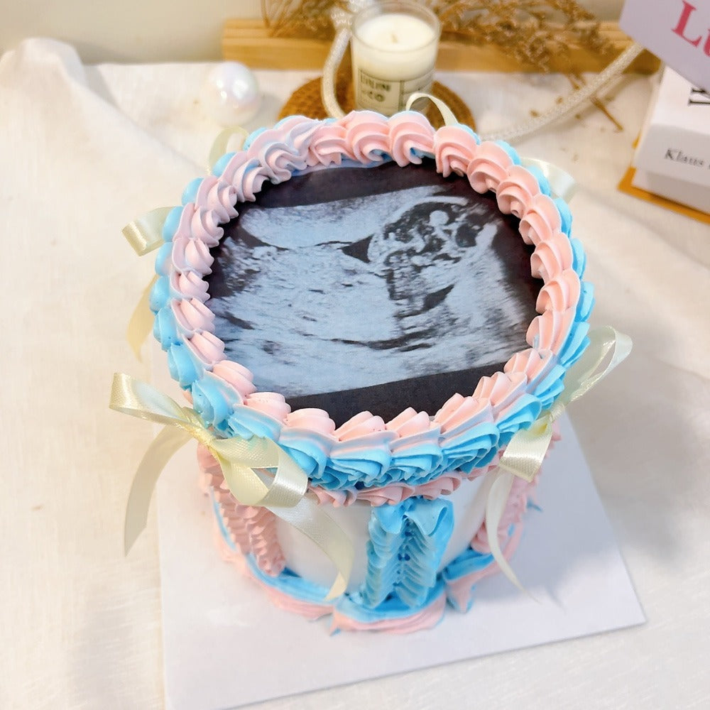 Gender Reveal Flaming Cake
