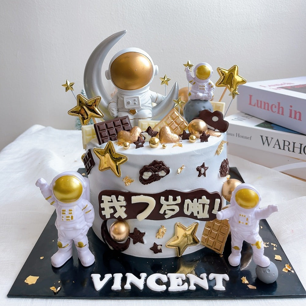 Gold Astronaut Cake