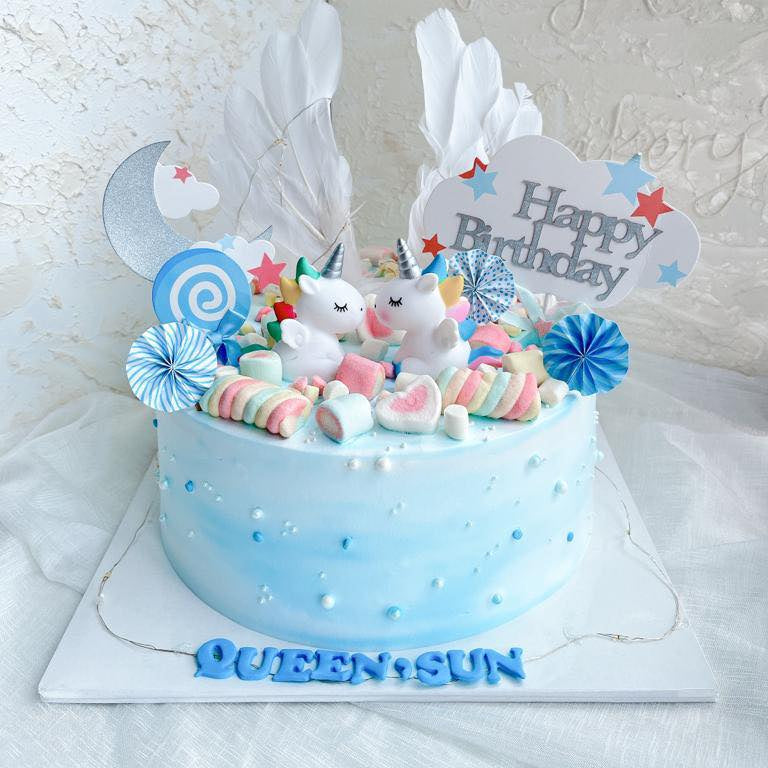 Blue Unicorn Cake