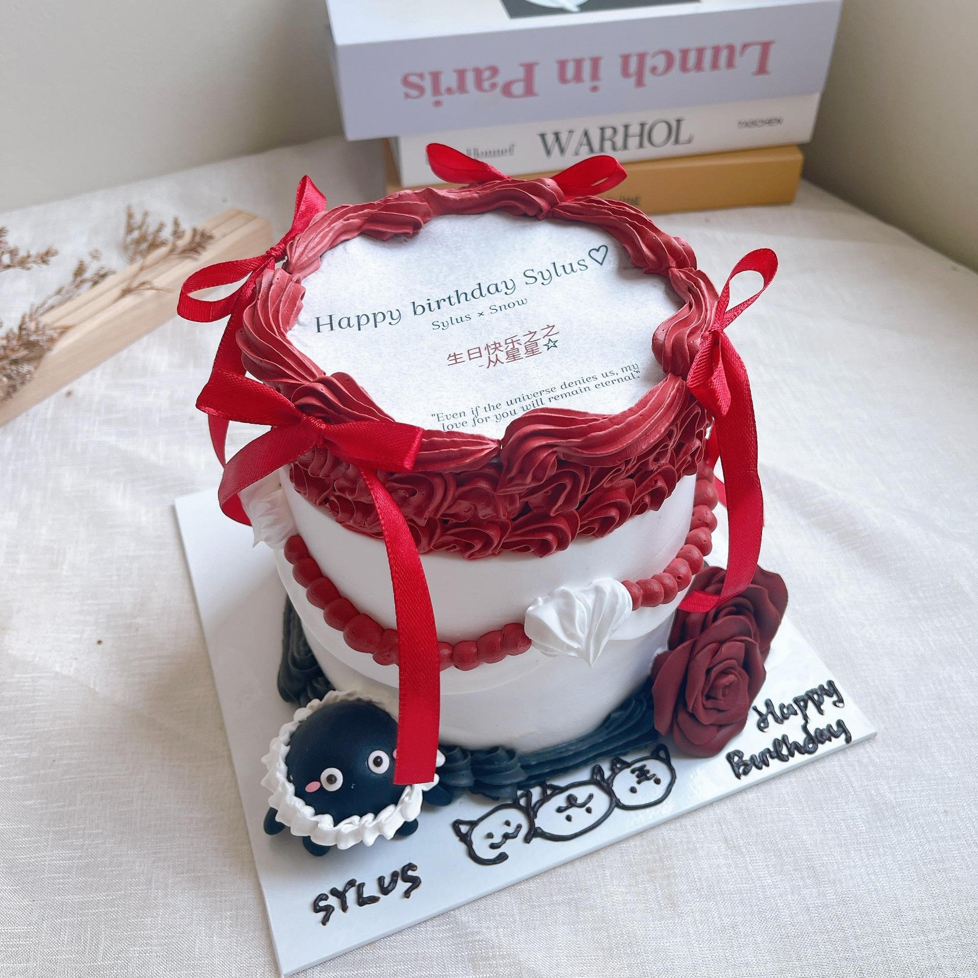 Black Red Funny Flaming Cake