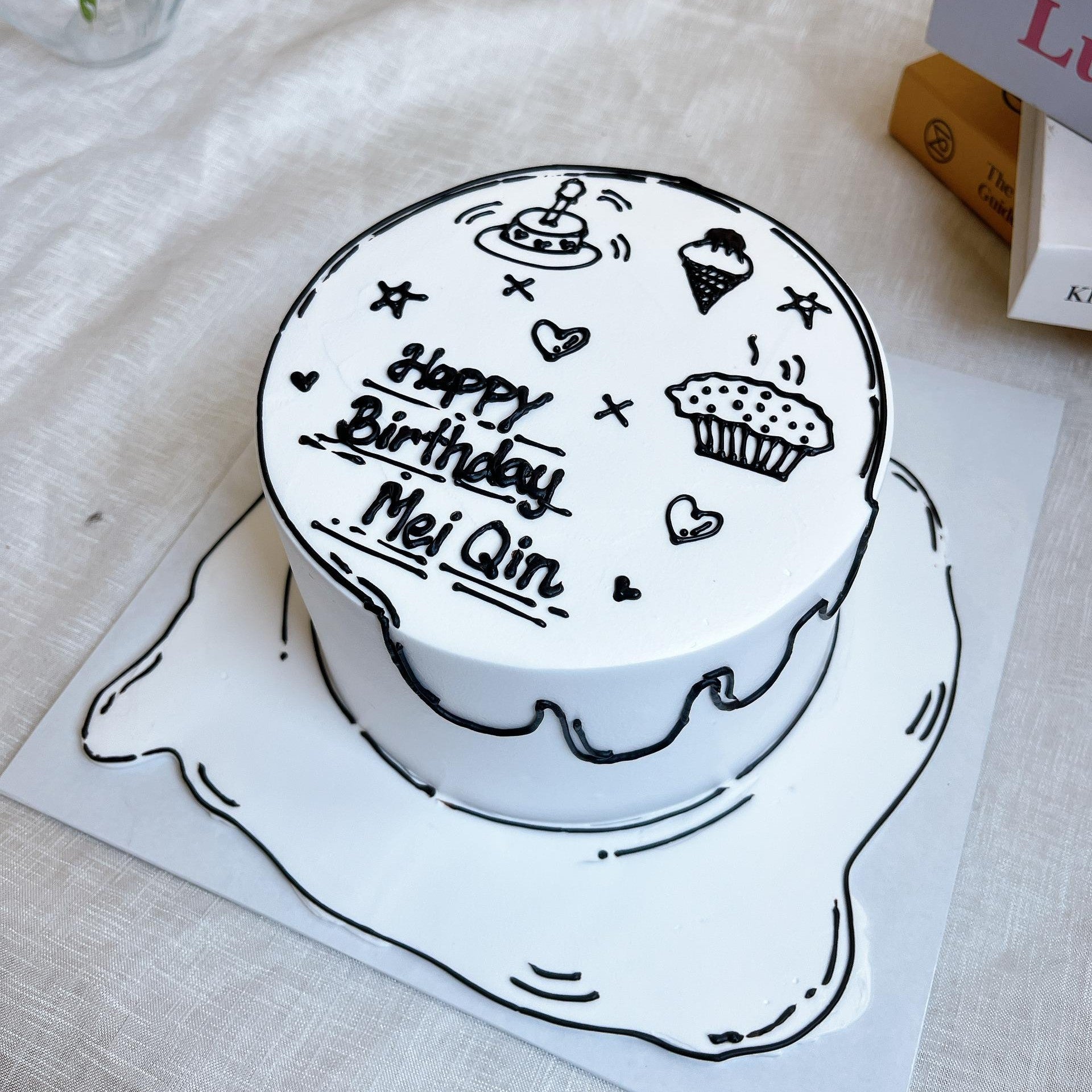 Black White Anime Cake