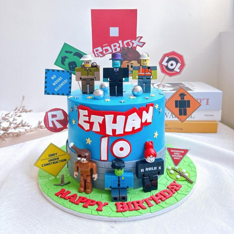 Blue Roblox Cake
