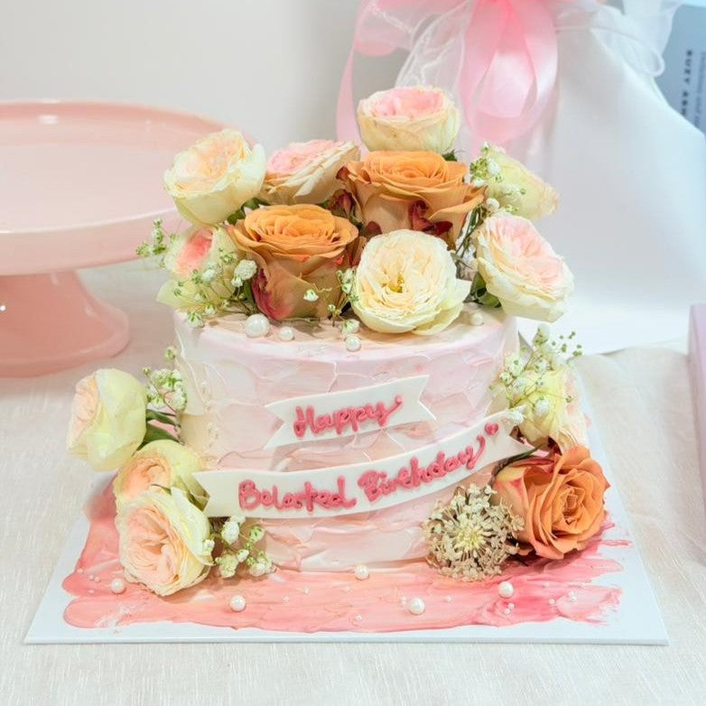 Bunch Rose Flowers Cake