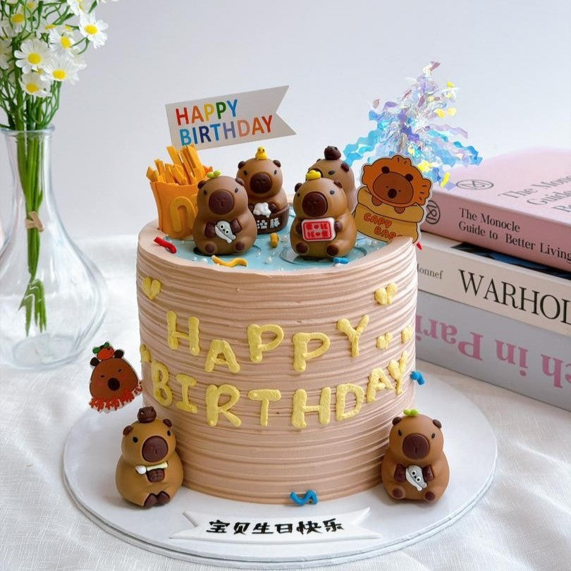 Capybara Pool Party Cake