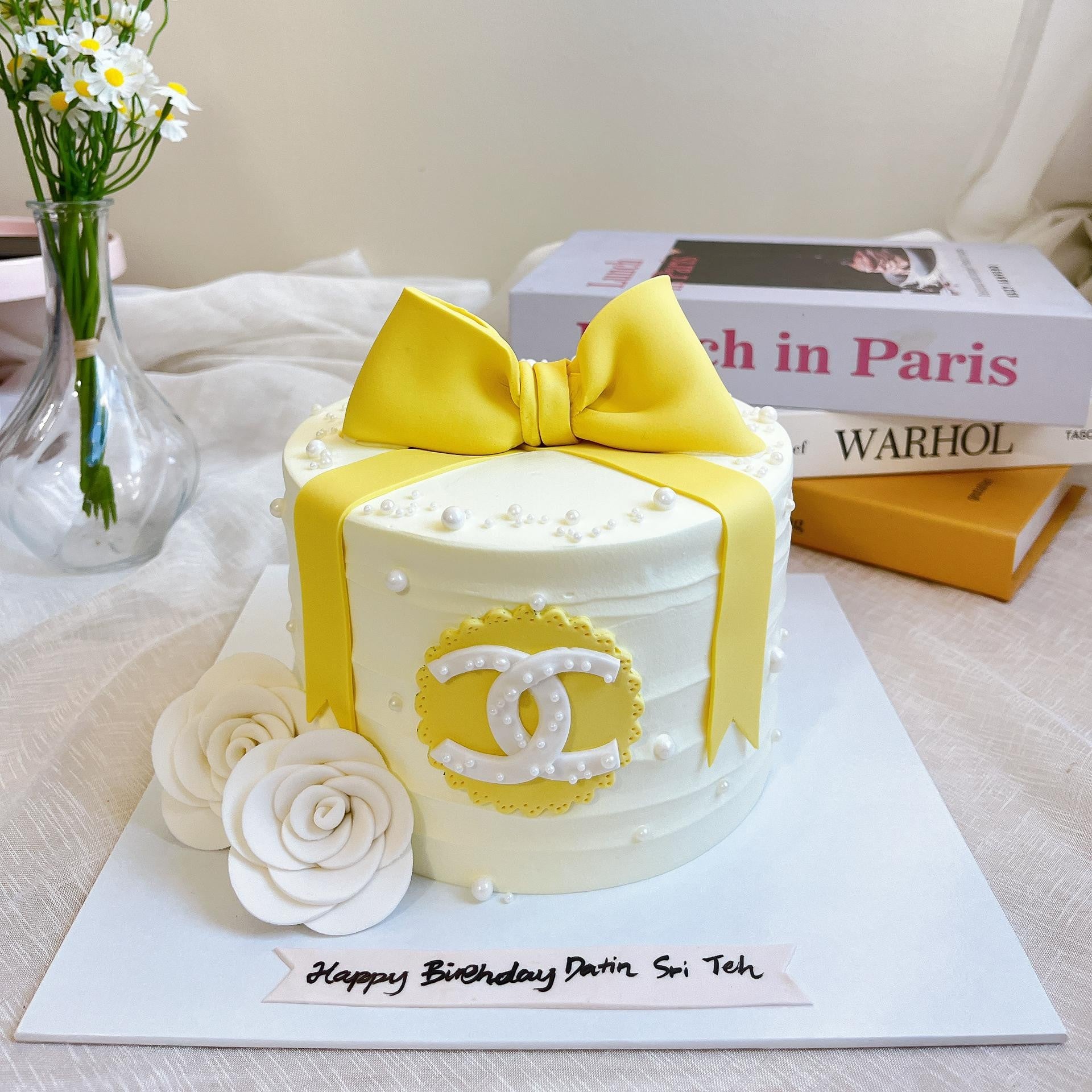 Chanel Yellow Ribbon Cake
