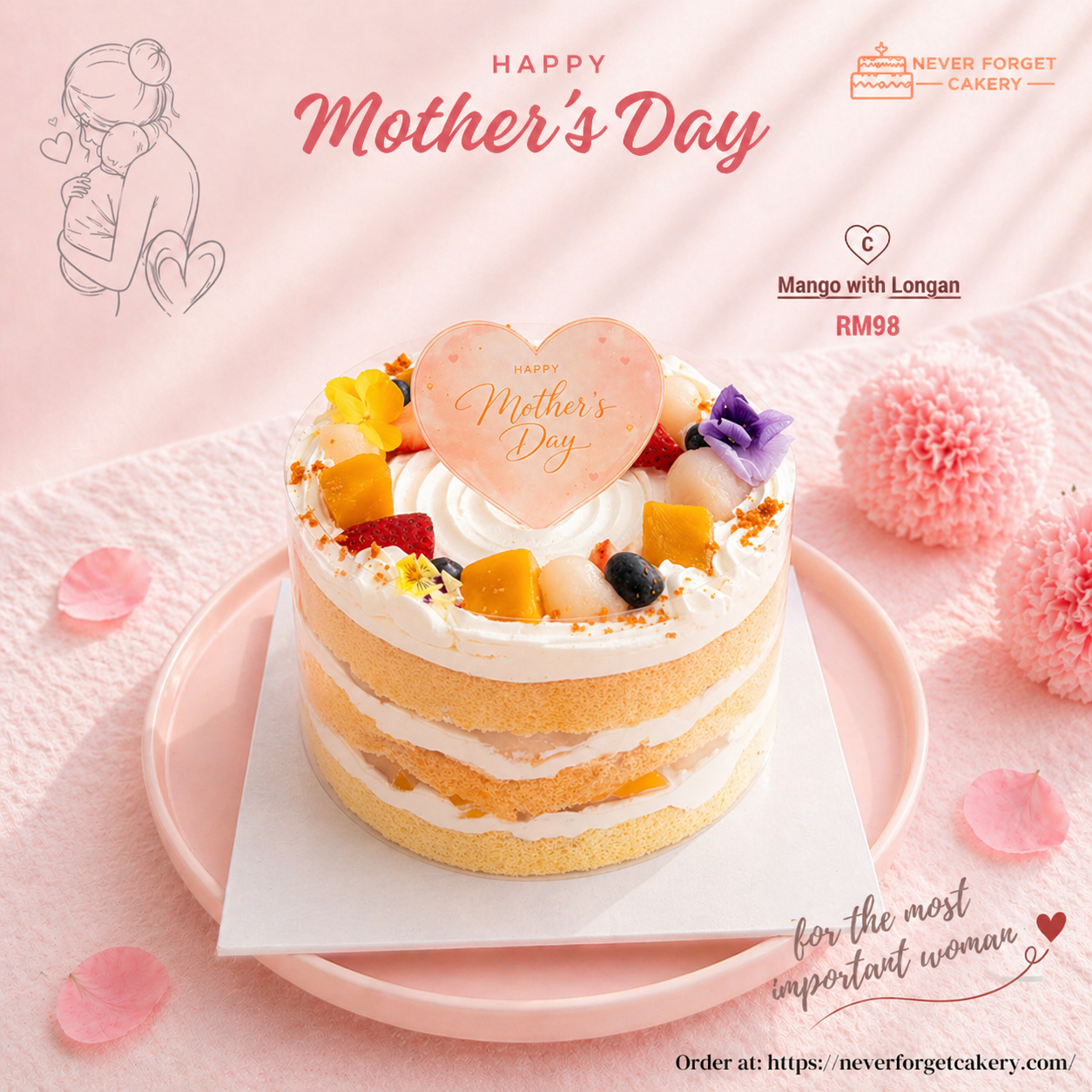 Mango with Longan Mother’s Day Cake
