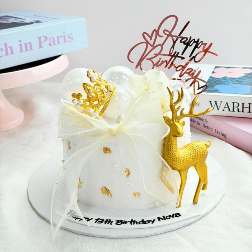 Elegant Gold Deer Cake