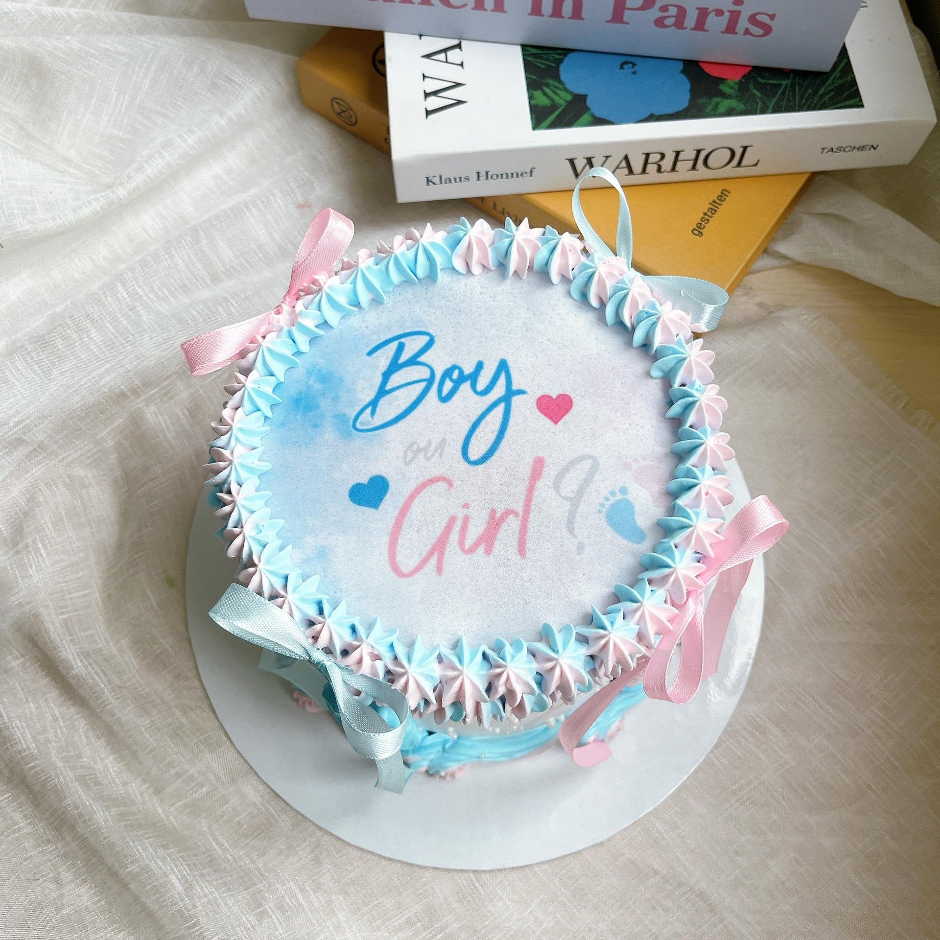 Gender Reveal Flaming Cake