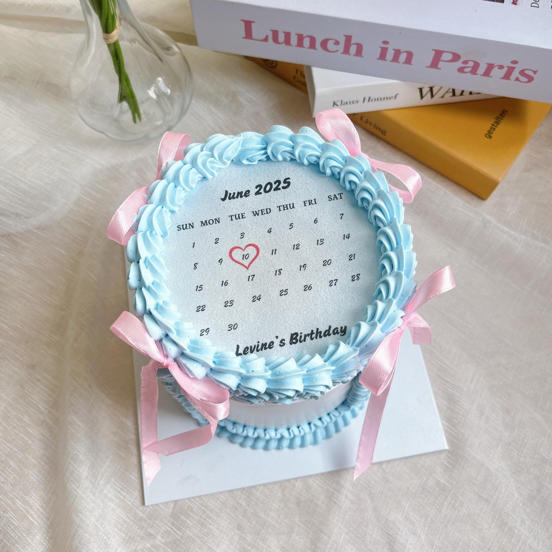 Light Blue Flaming Cake