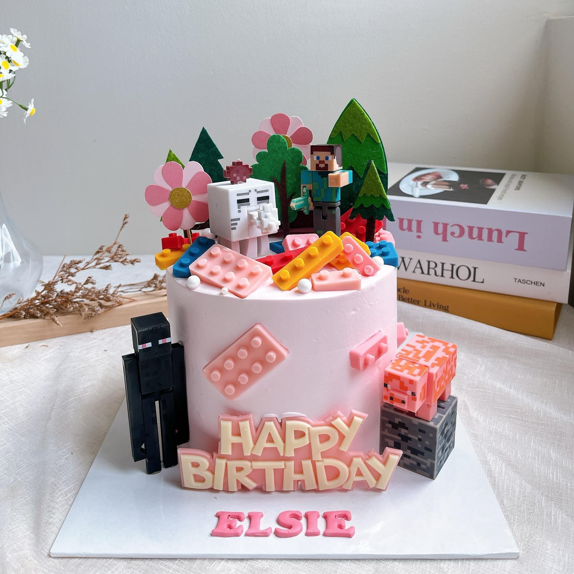 Pinky Minecraft Cake