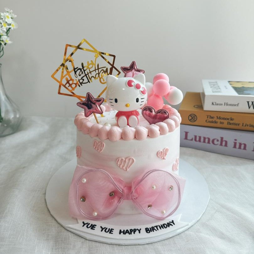 Pinky Ribbon Hello Kitty Cake