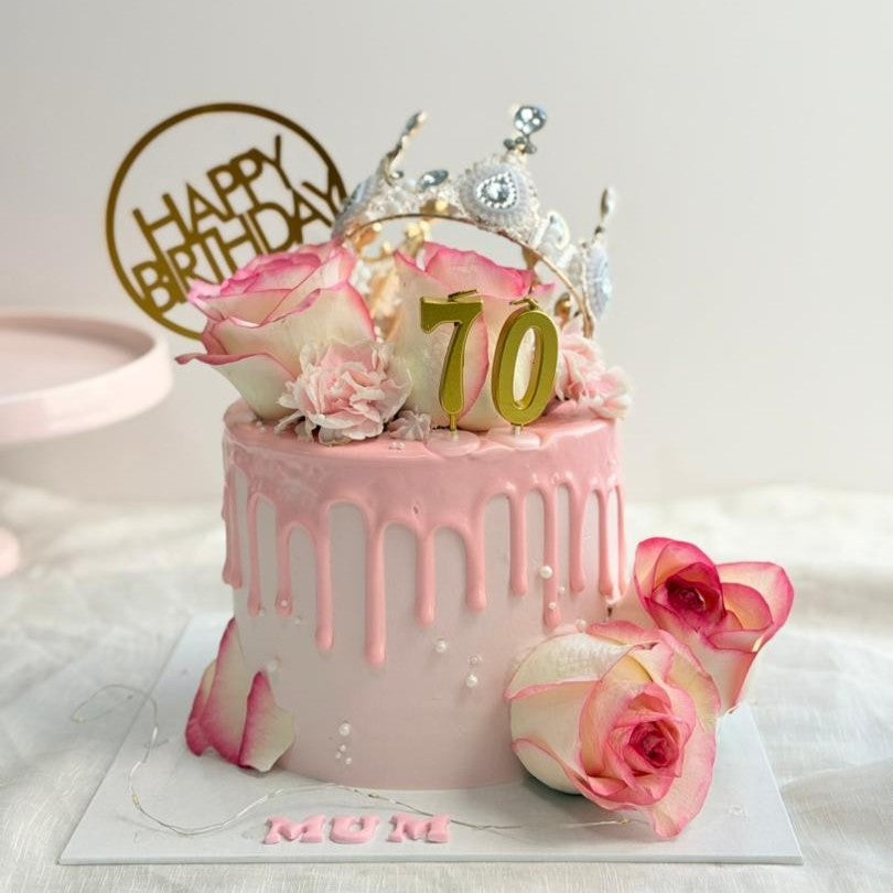 Rose Dripping Crown Cake