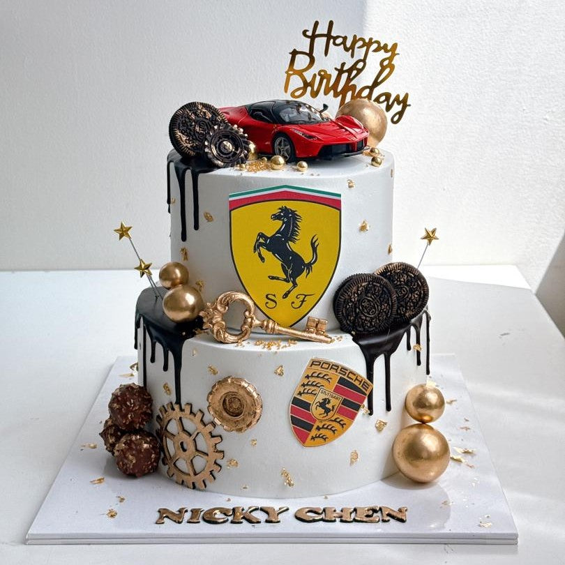 Two Layer Ferrari Car Cake