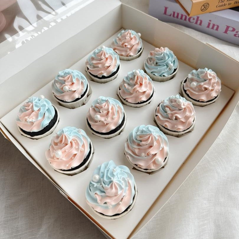 Blue Peach Cupcake