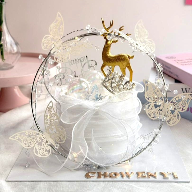 White Elegance Deer Cake
